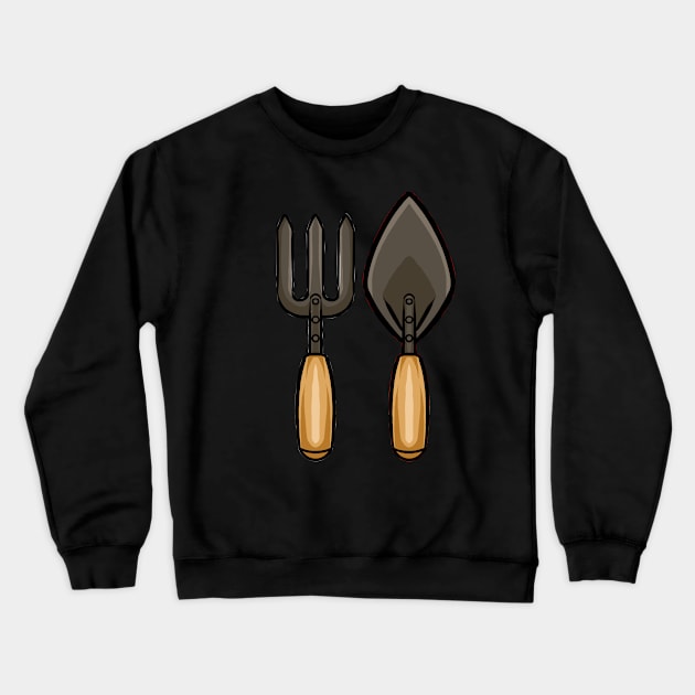 Trowel and Fork Gardener Crewneck Sweatshirt by fromherotozero